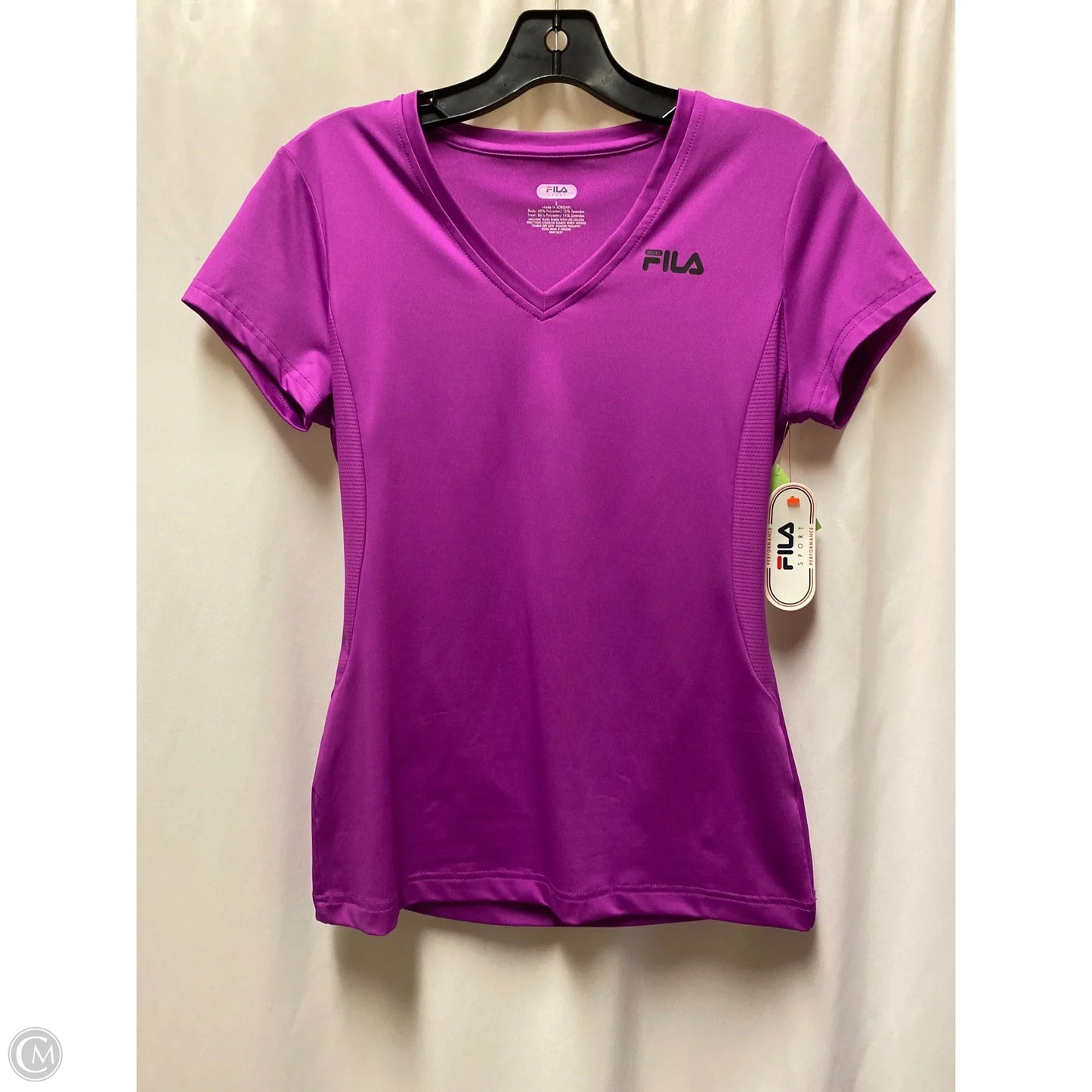 Athletic Top Short Sleeve By Fila In Purple, Size: S