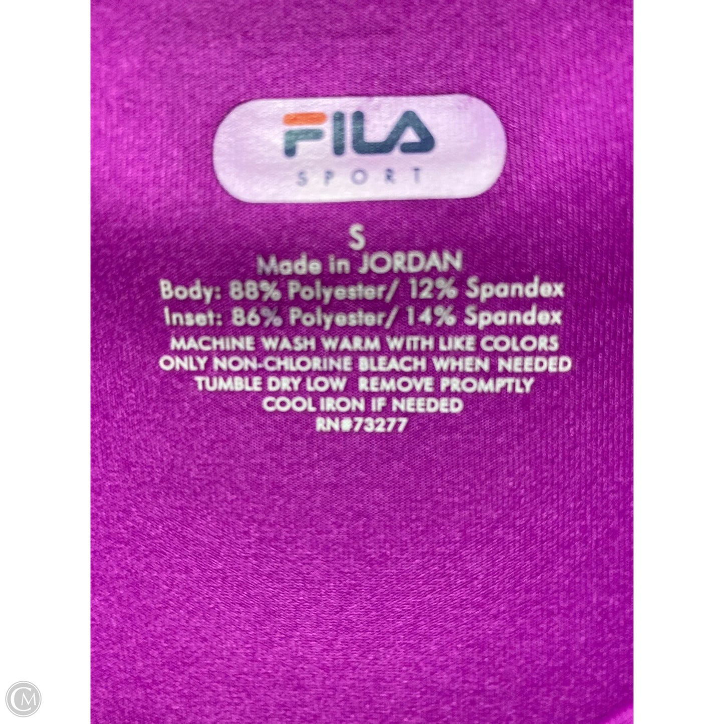Athletic Top Short Sleeve By Fila In Purple, Size: S