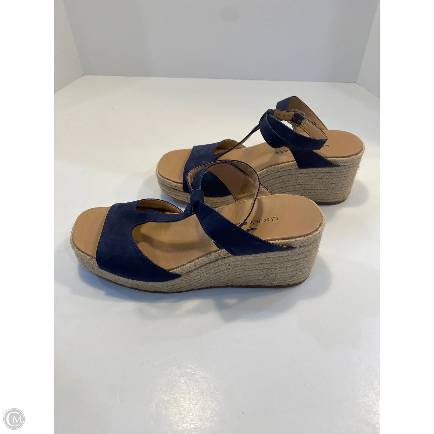 Sandals Heels Block By Lucky Brand In Blue, Size: 9