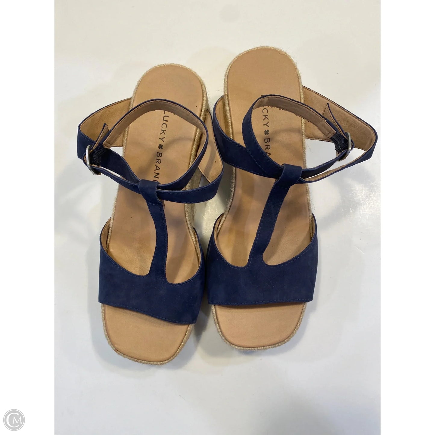 Sandals Heels Block By Lucky Brand In Blue, Size: 9