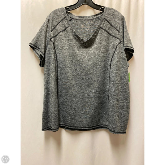 Athletic Top Short Sleeve By Livi Active In Grey, Size: 1x