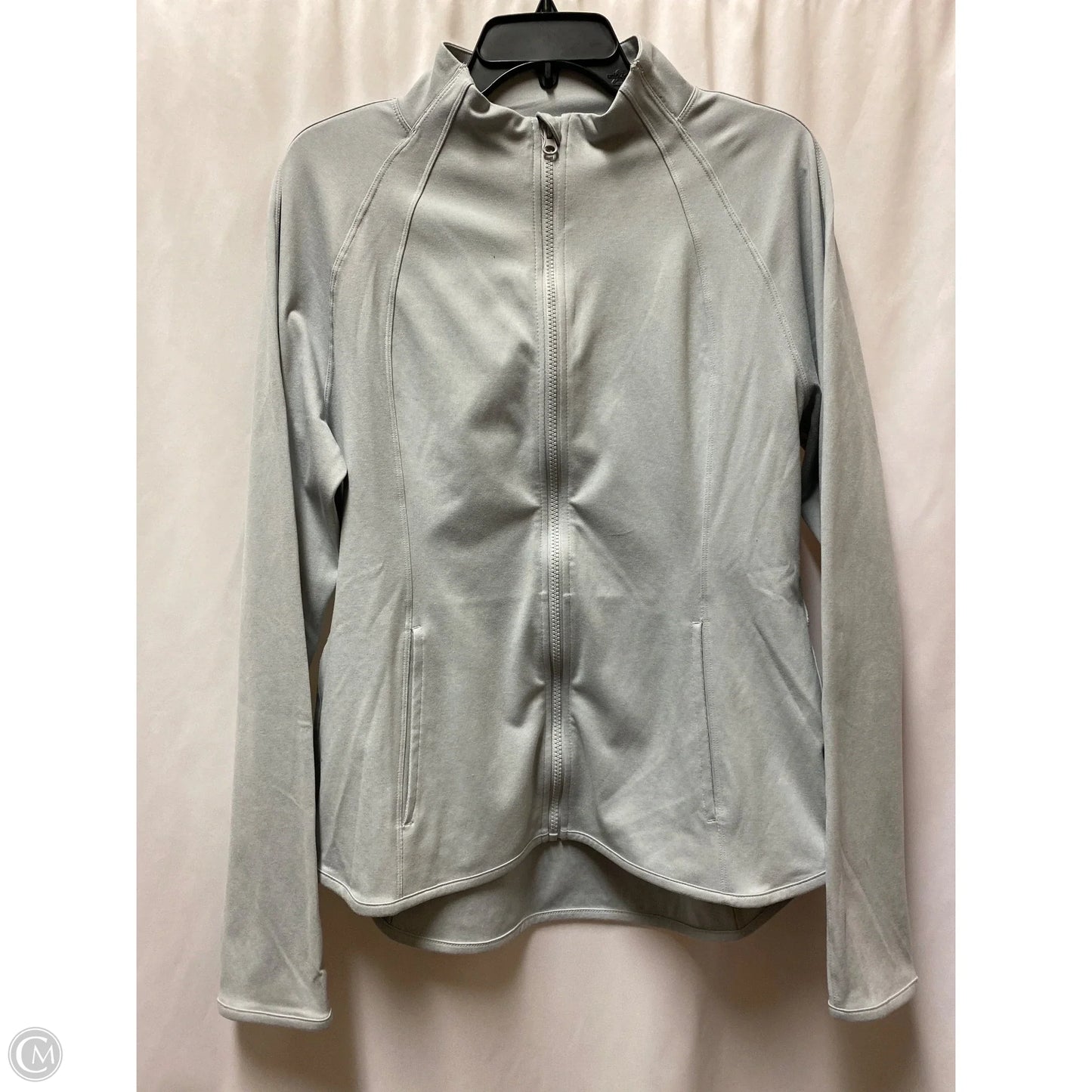Athletic Jacket By Yogalicious In Grey, Size: Xl