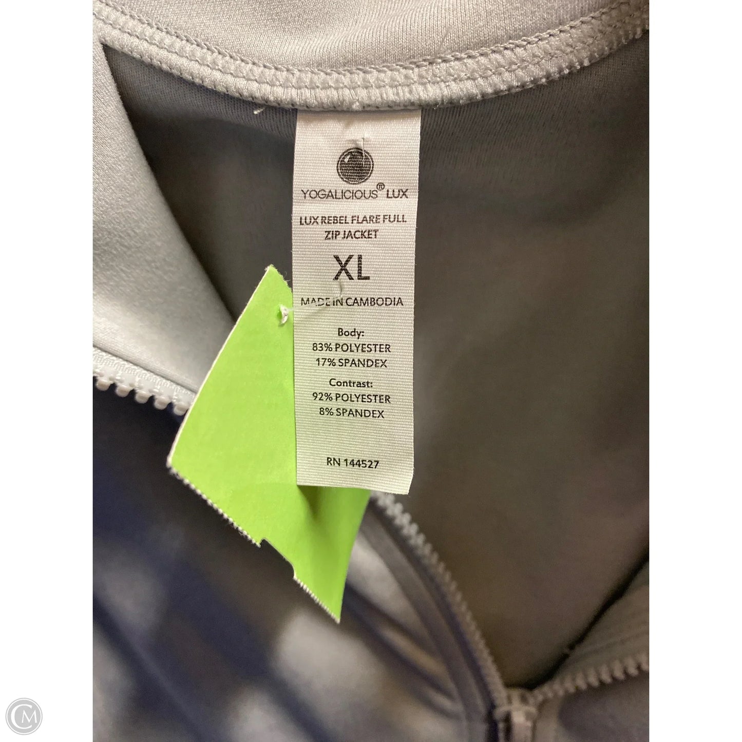 Athletic Jacket By Yogalicious In Grey, Size: Xl