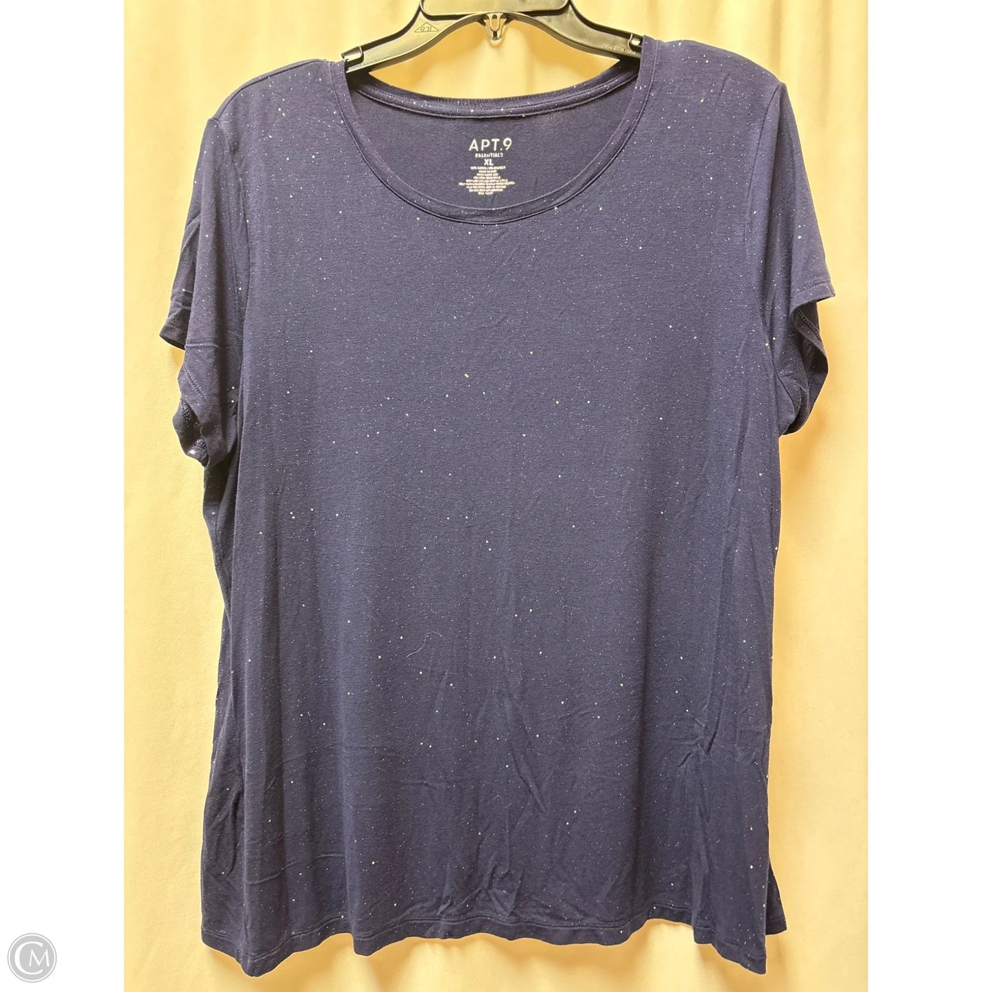 Top Short Sleeve By Apt 9 In Navy, Size: Xl