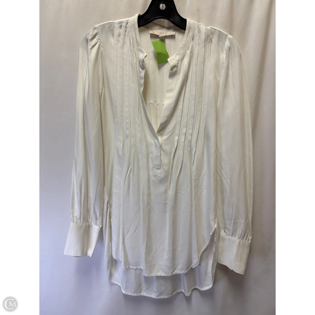 Top Long Sleeve By Loft In White, Size: S
