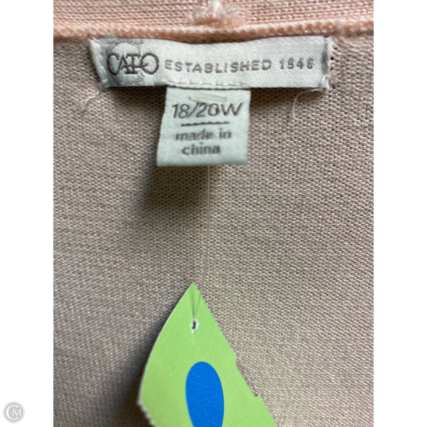 Cardigan By Cato In Peach, Size: 1x