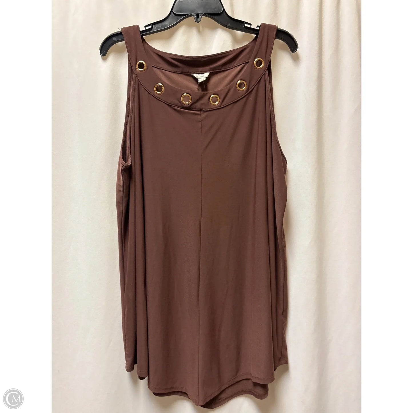 Top Sleeveless By Cato In Brown, Size: 3x