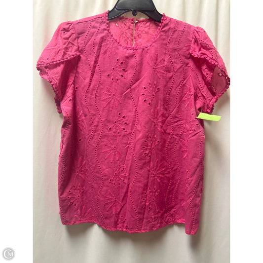 Top Short Sleeve By Shein In Pink, Size: Xl