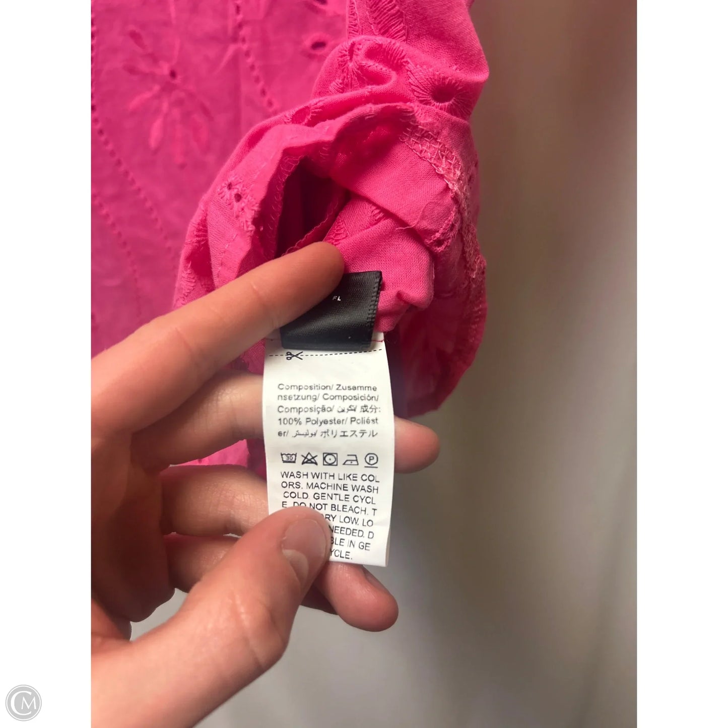 Top Short Sleeve By Shein In Pink, Size: Xl