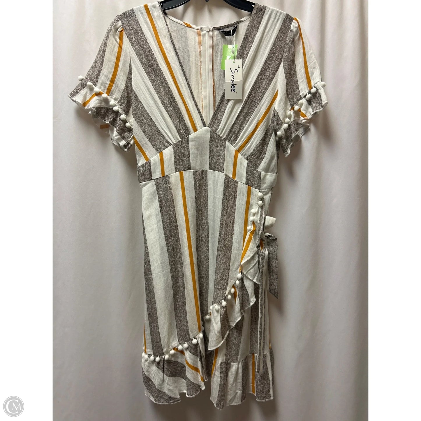 Dress Casual Midi By Clothes Mentor In Cream, Size: L