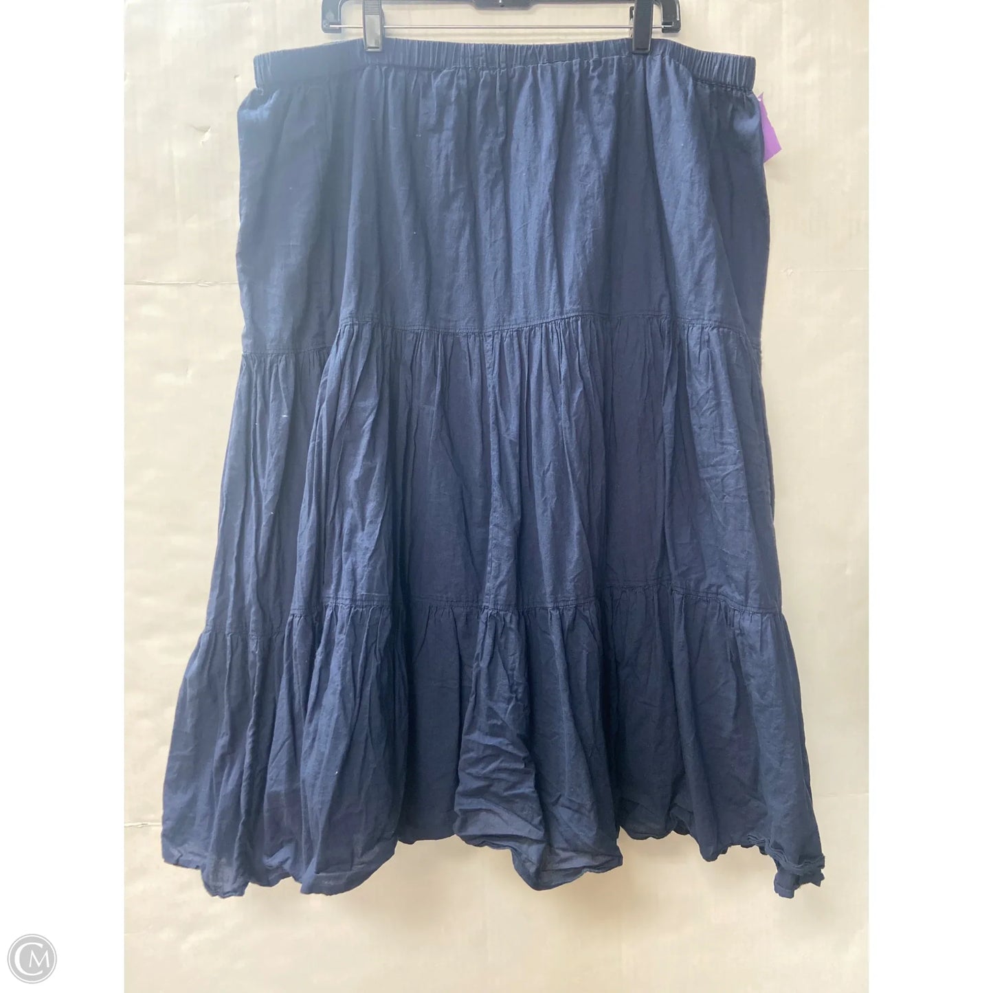 Skirt Midi By Ellos In Navy, Size: 3x