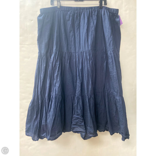 Skirt Midi By Ellos In Navy, Size: 3x
