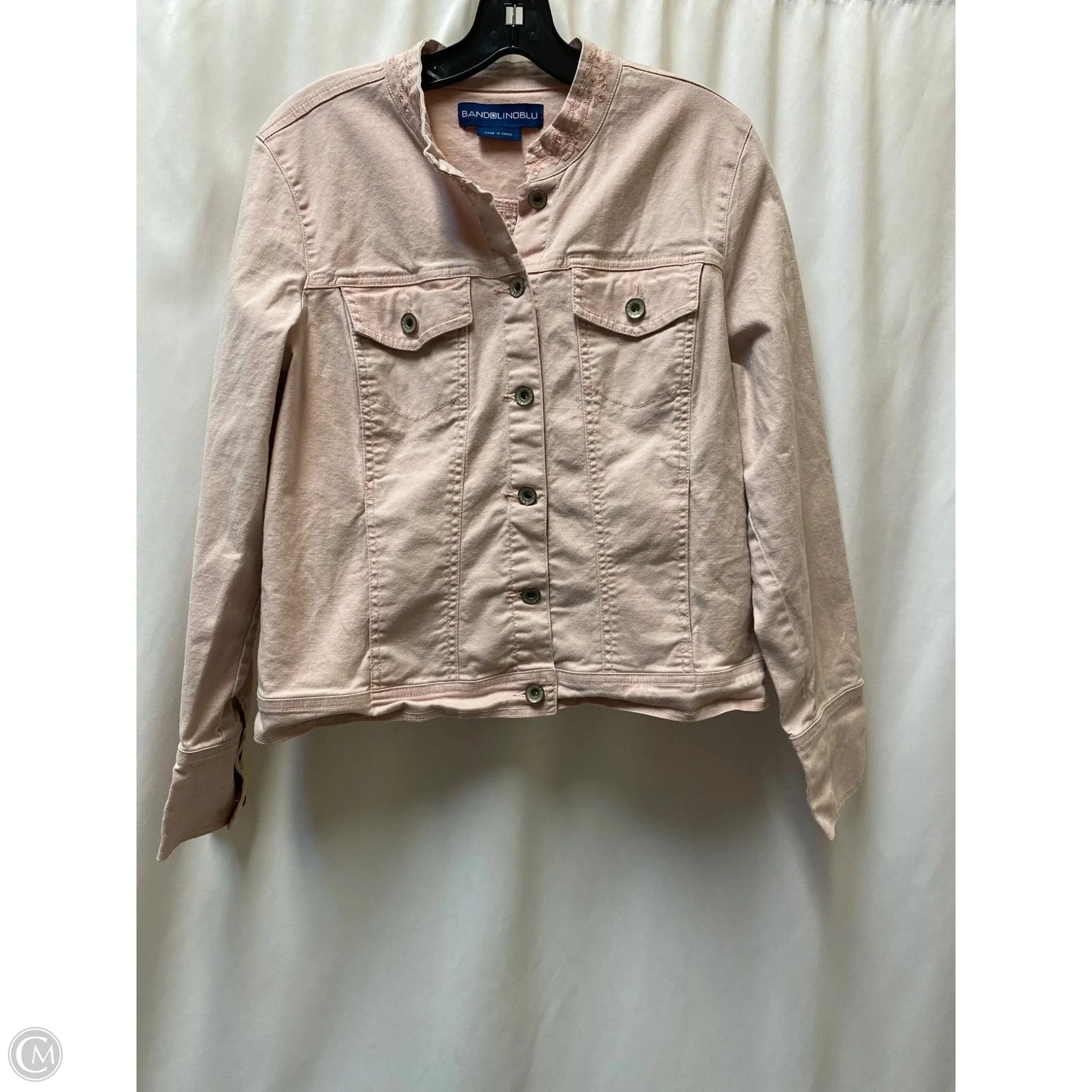 Jacket Denim By Bandolino In Pink Denim, Size: L