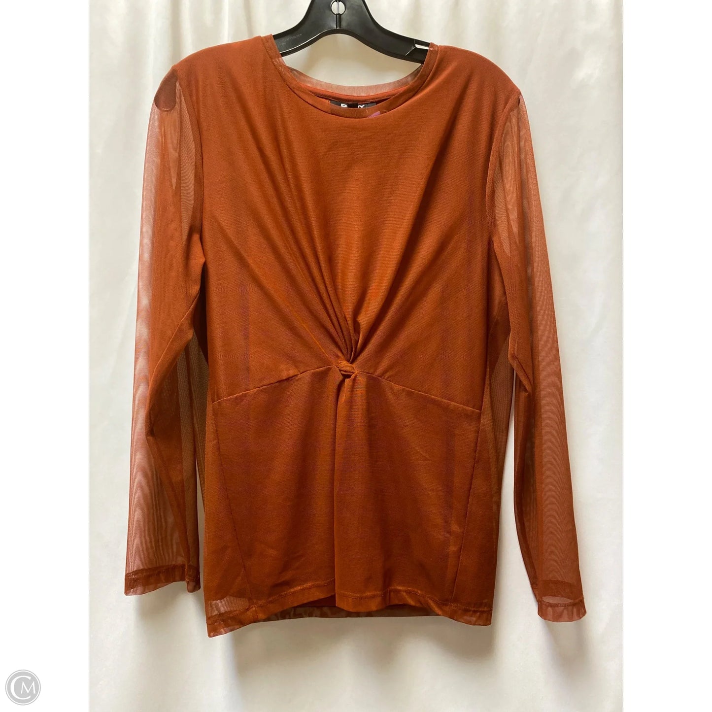 Top Long Sleeve By Dkny In Copper, Size: L