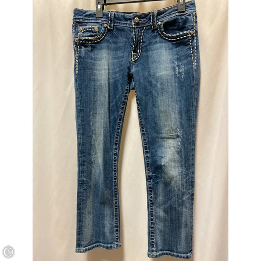 Jeans Cropped By Miss Me In Blue Denim, Size: 12