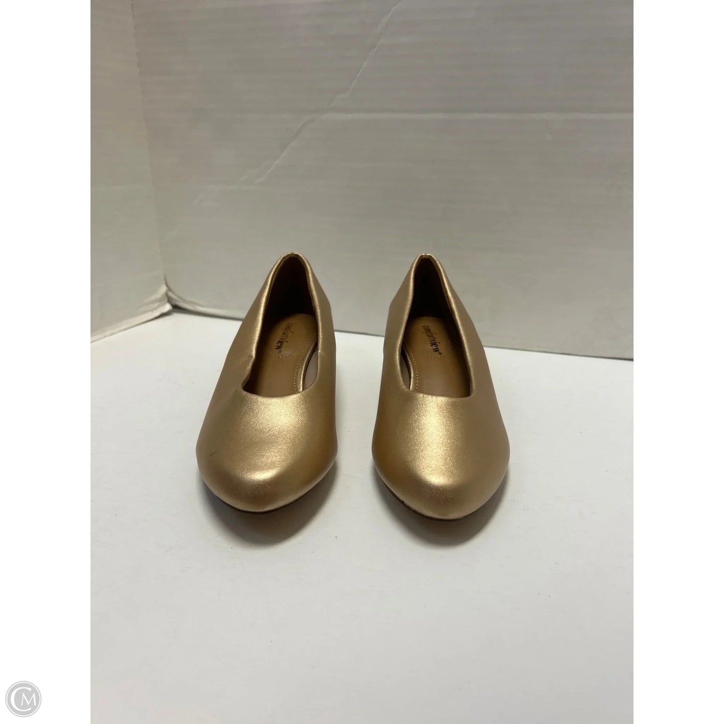 Shoes Heels Block By Comfortview In Gold, Size: 7