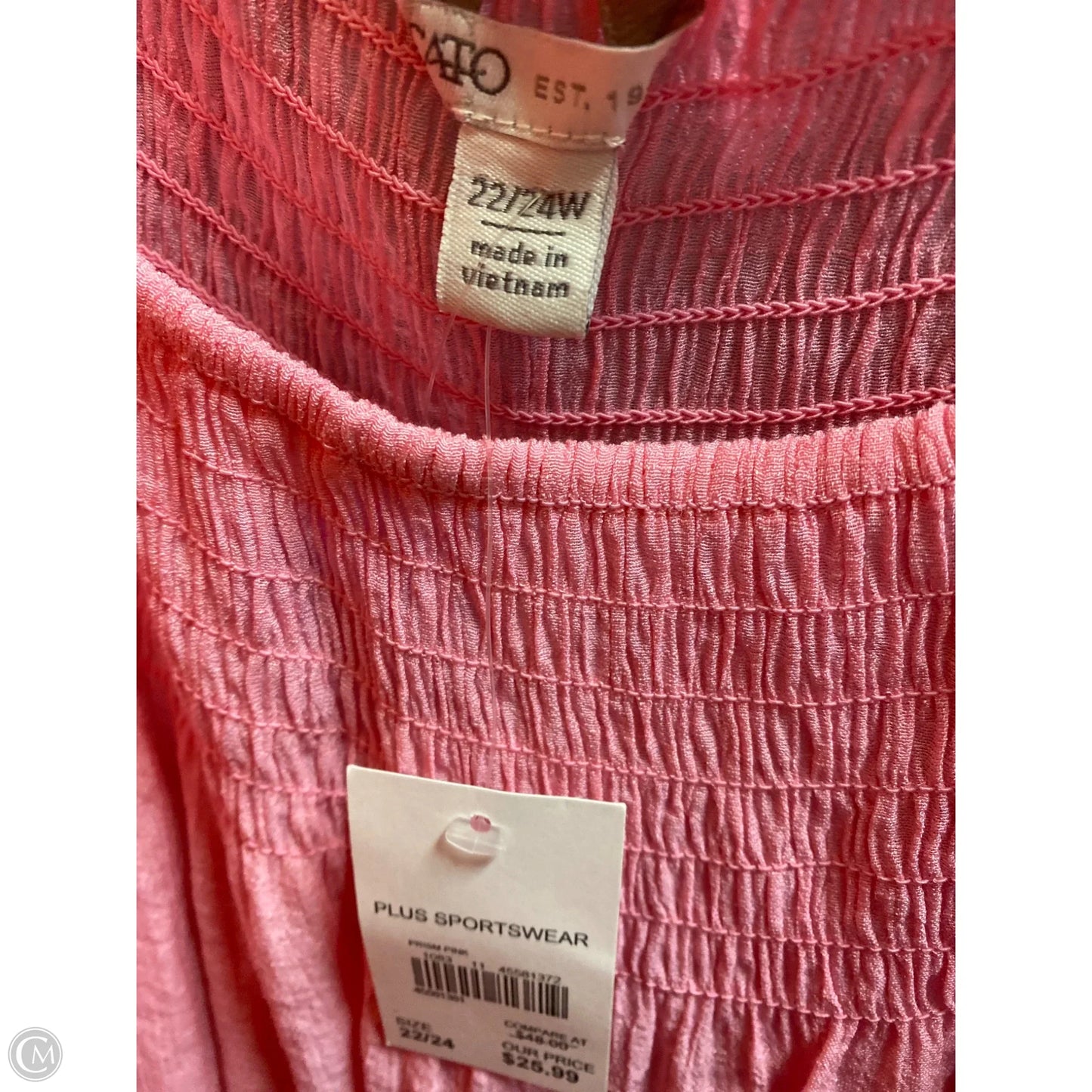 Top Short Sleeve By Cato In Pink, Size: 3x