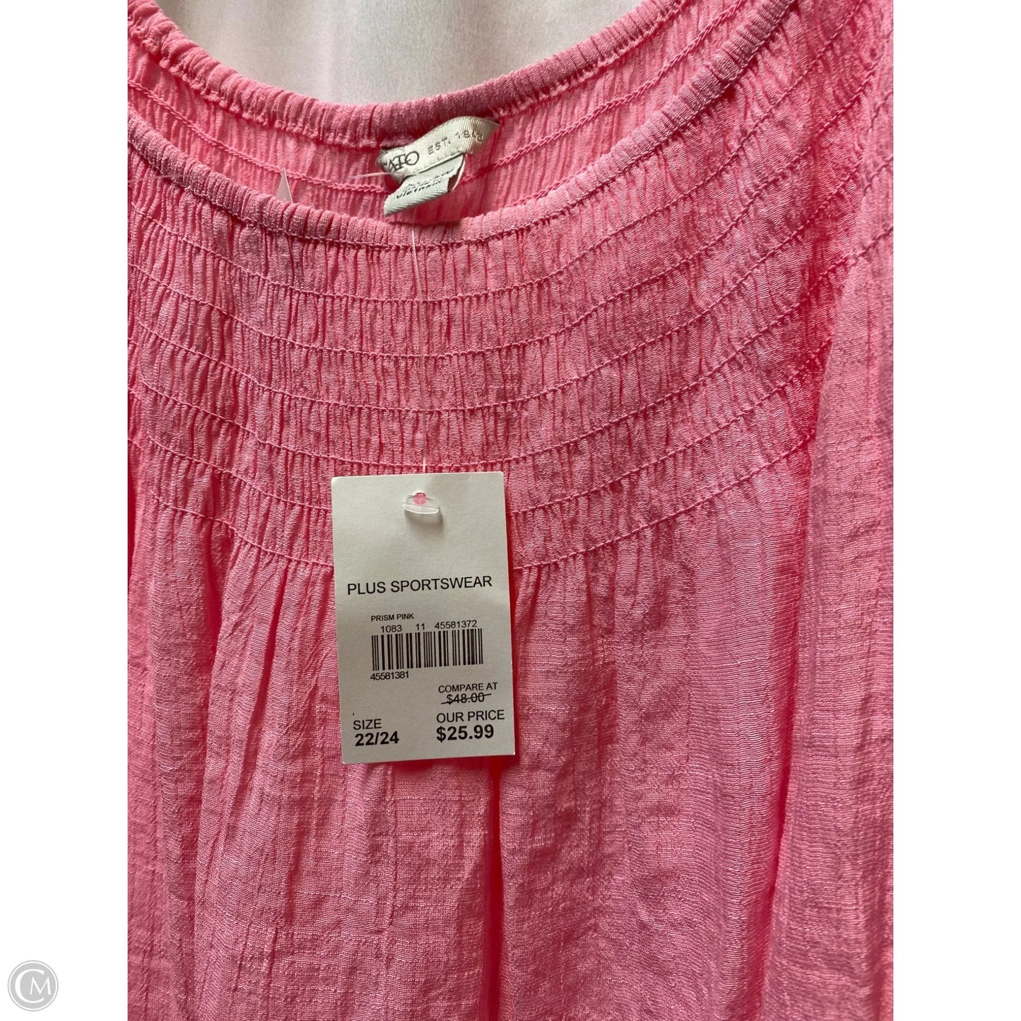 Top Short Sleeve By Cato In Pink, Size: 3x