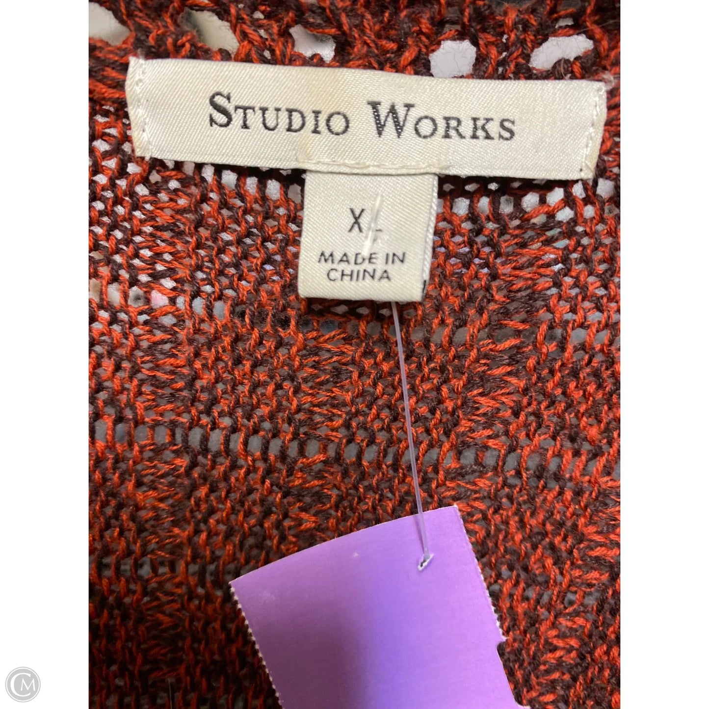 Cardigan By Studio Works In Maroon, Size: Xl