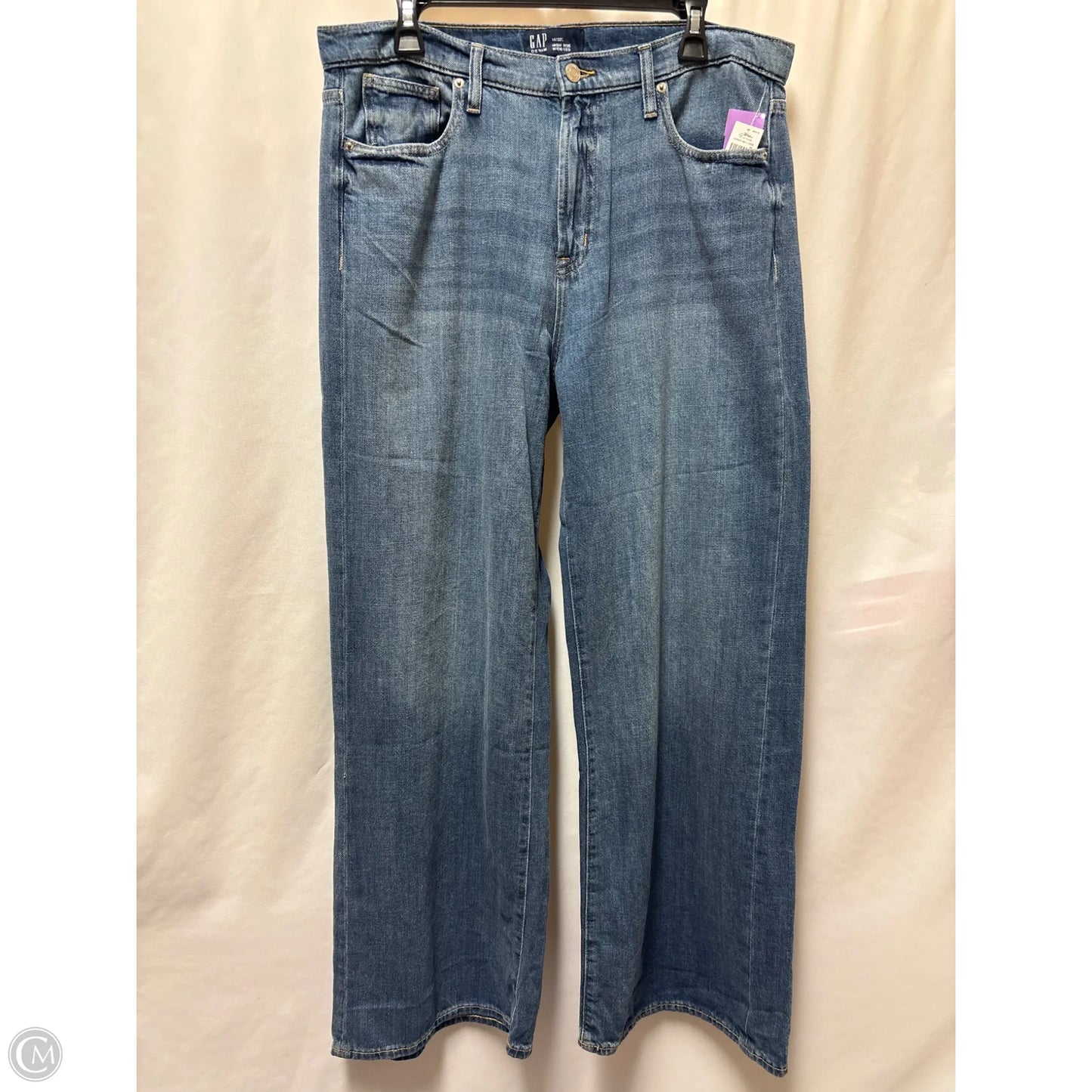 Jeans Wide Leg By Gap In Blue Denim, Size: 14