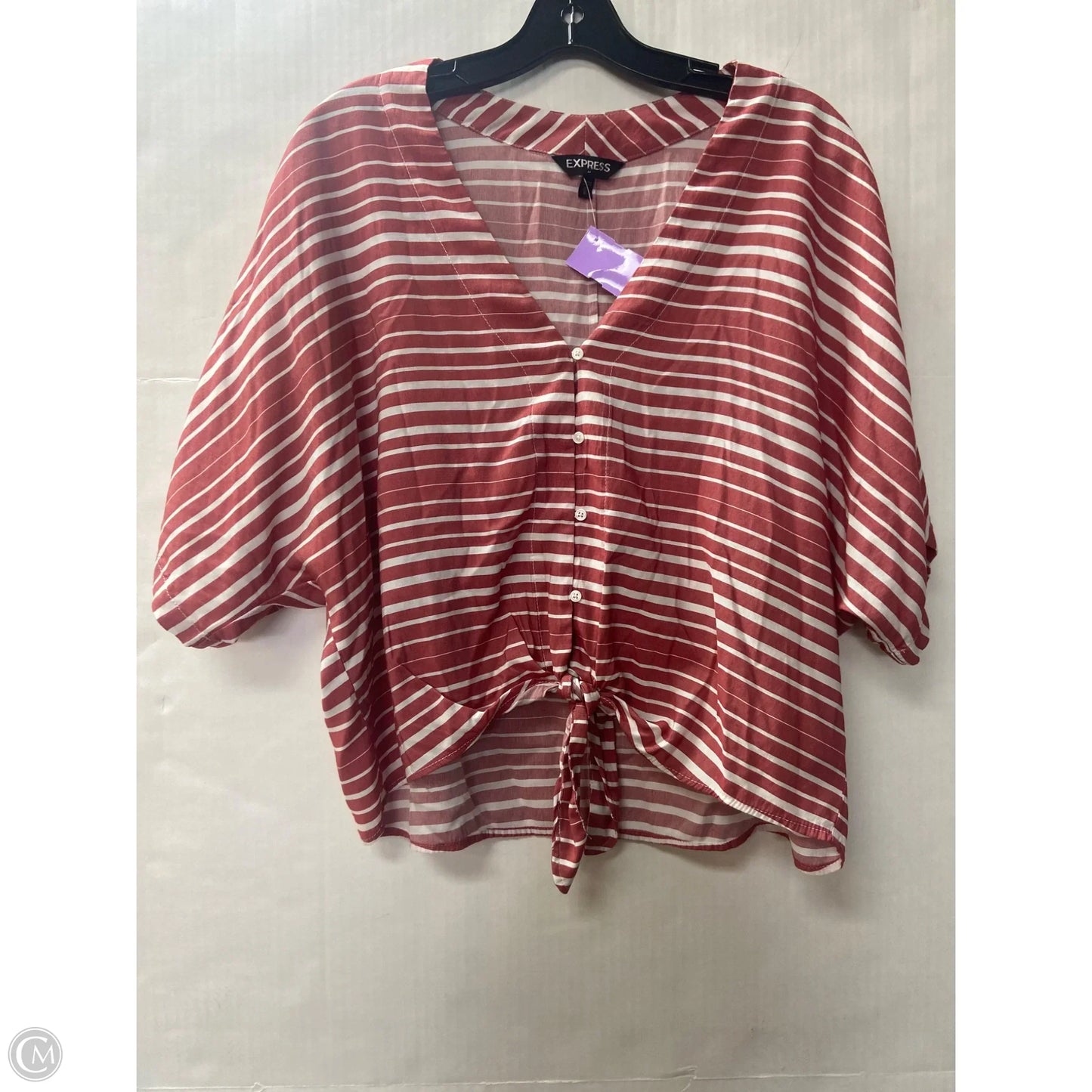 Top Short Sleeve By Express In Mauve, Size: M