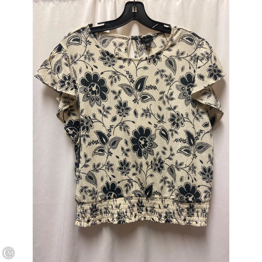 Top Short Sleeve By Ann Taylor In Tan, Size: L