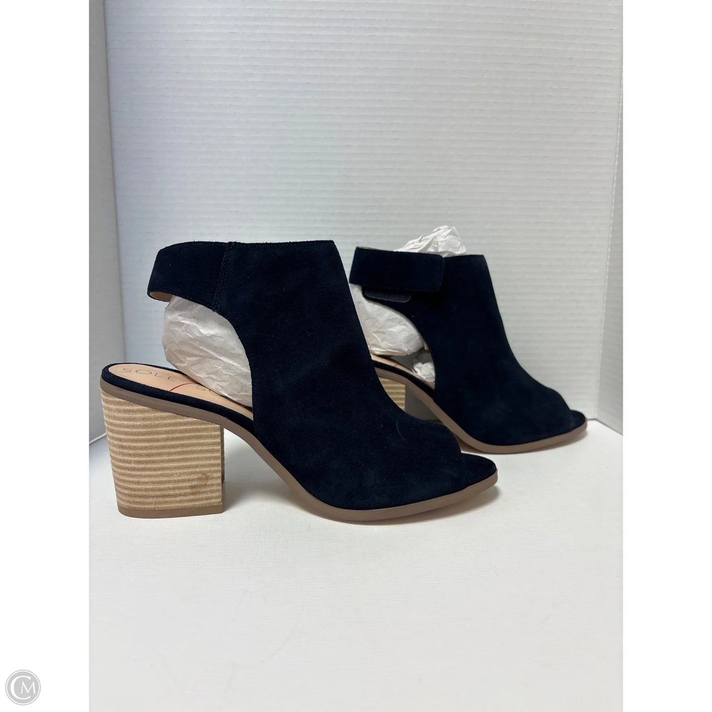 Sandals Heels Block By Sole Society In Navy, Size: 10