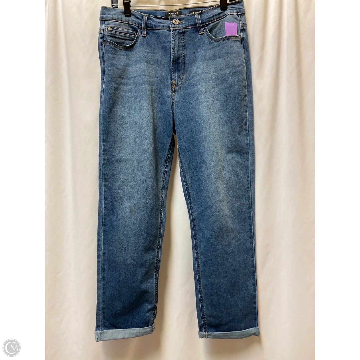 Jeans Straight By Curve Appeal In Blue Denim, Size: 8
