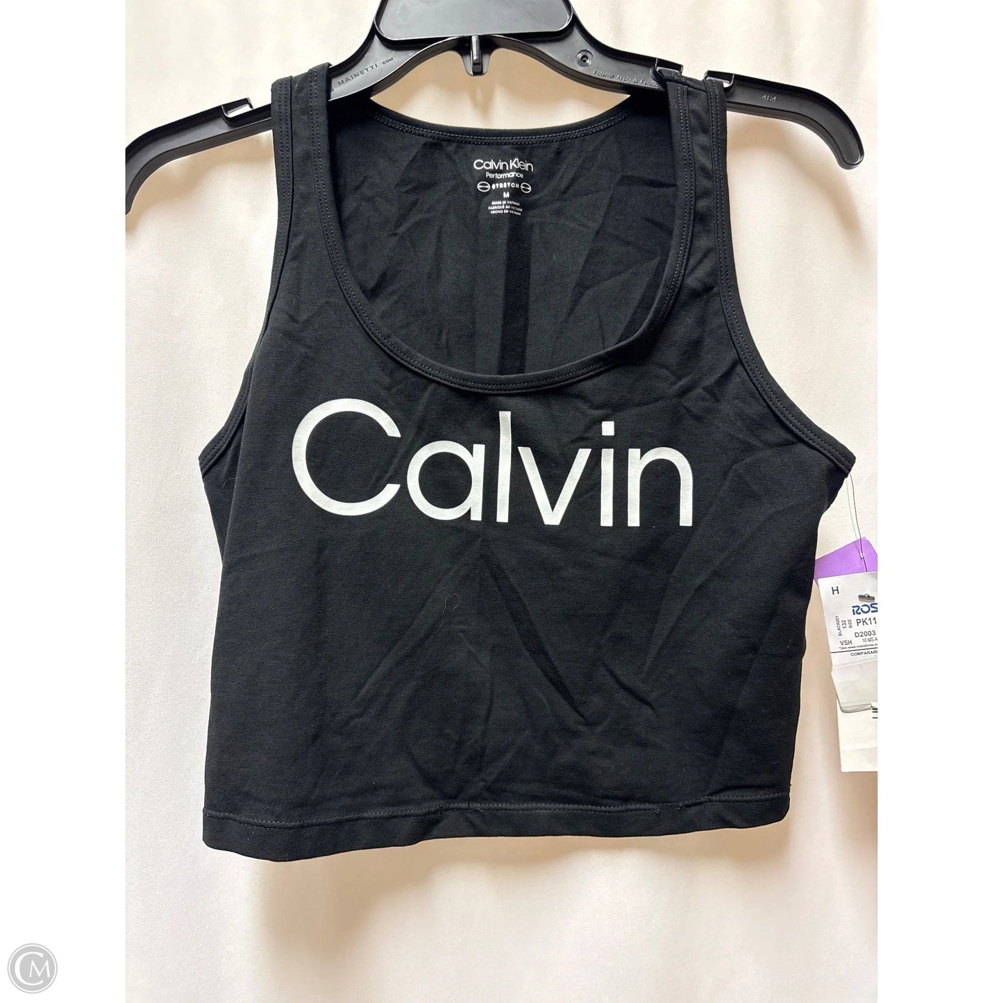 Athletic Tank Top By Calvin Klein In Black, Size: M