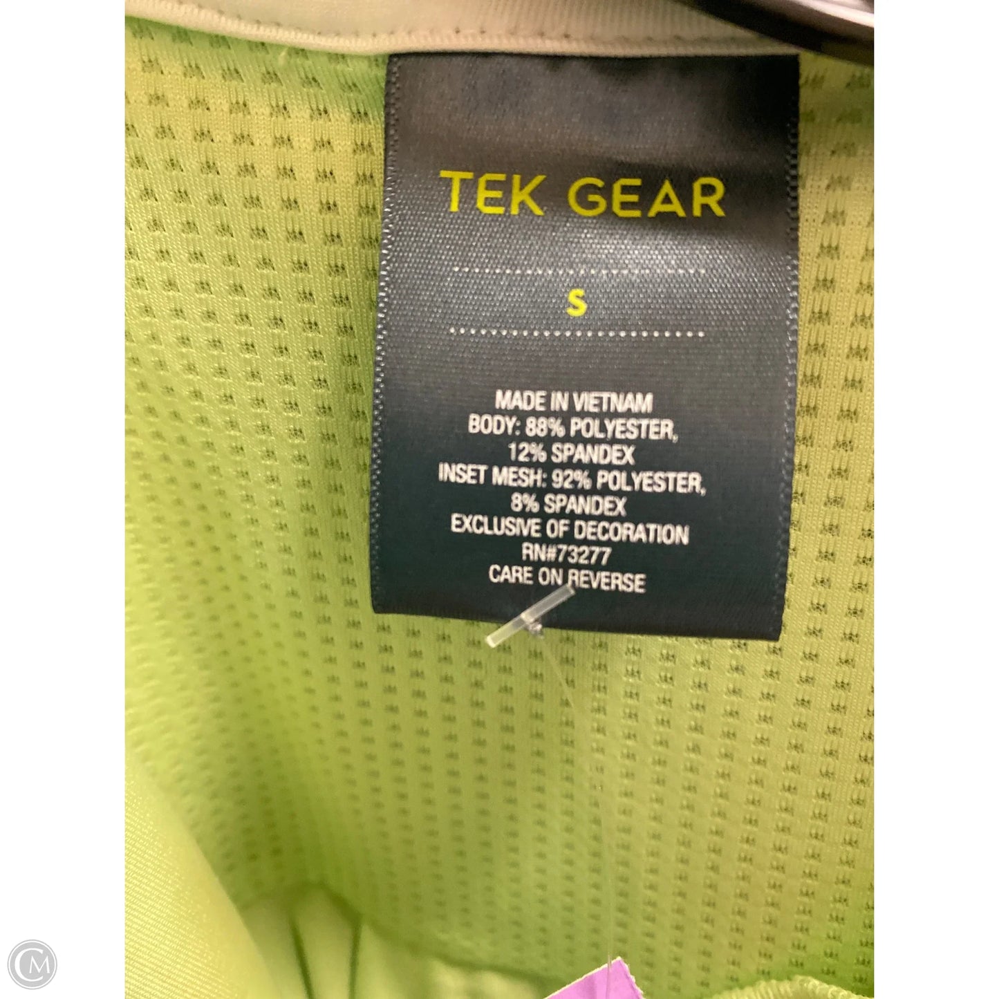 Athletic Top Short Sleeve By Tek Gear In Green, Size: S