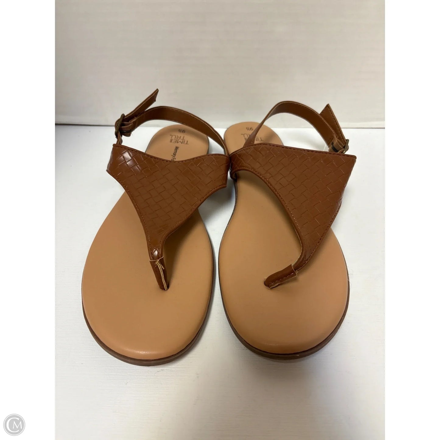 Sandals Flats By Time And Tru In Brown, Size: 9.5