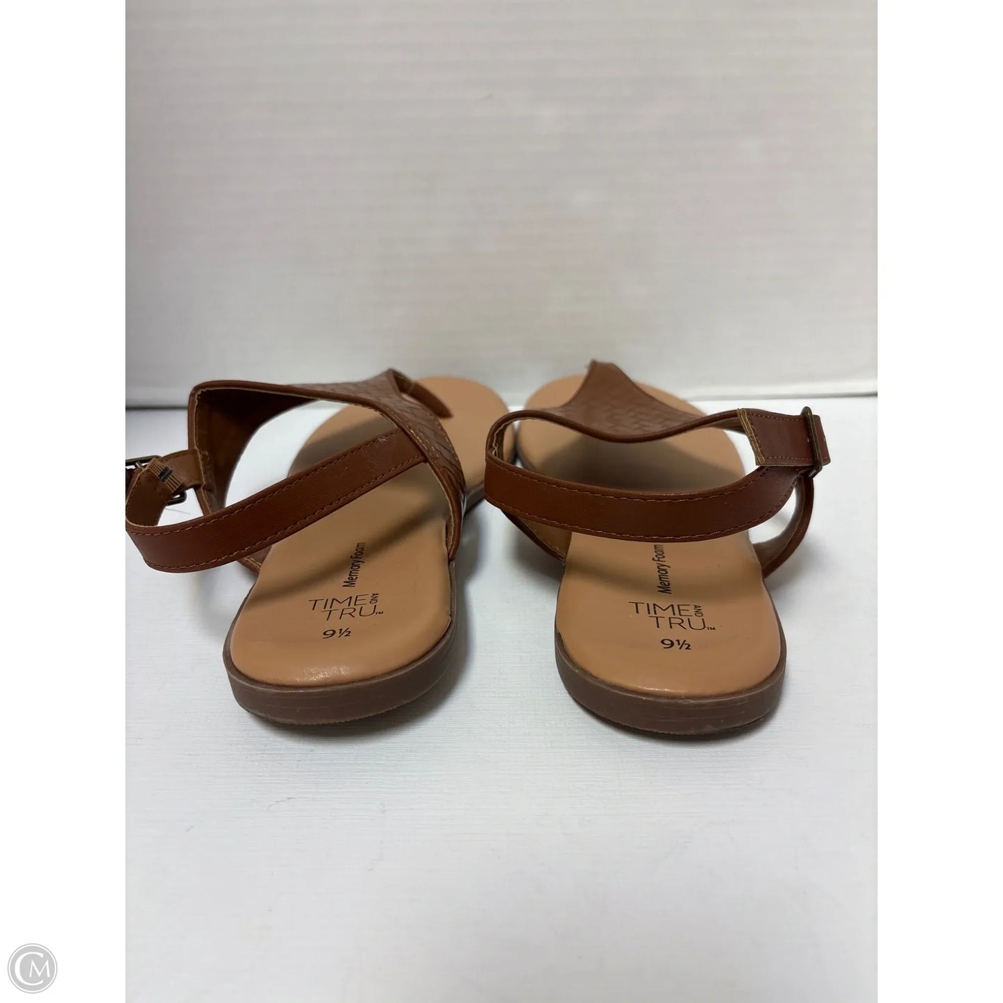 Sandals Flats By Time And Tru In Brown, Size: 9.5
