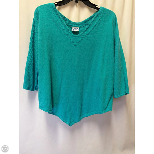 Top 3/4 Sleeve By Oh My Gauze In Teal, Size: Xs