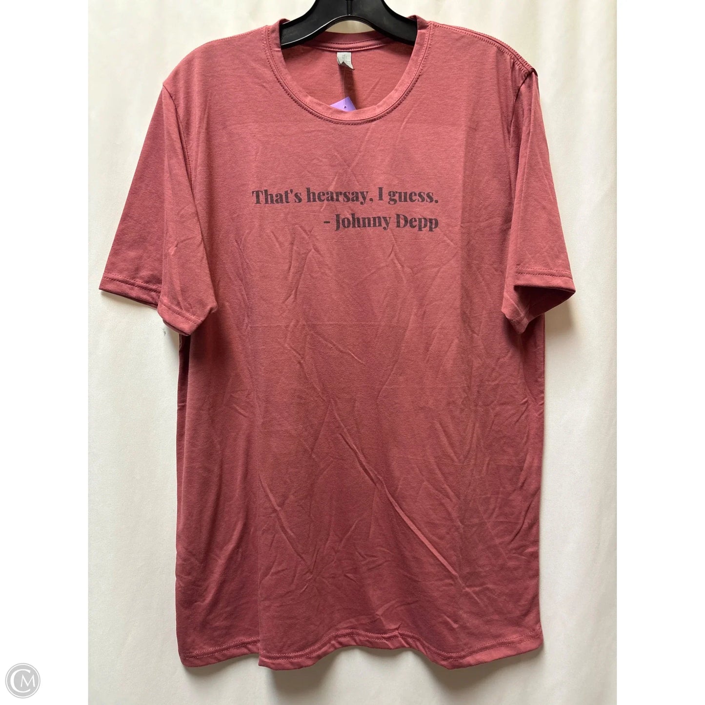 Top Short Sleeve By Next Level In Pink, Size: L