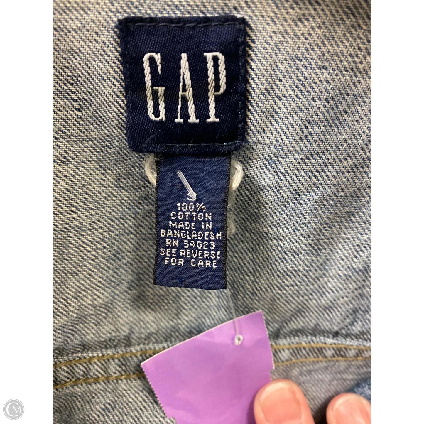 Jacket Denim By Gap In Blue Denim, Size: S