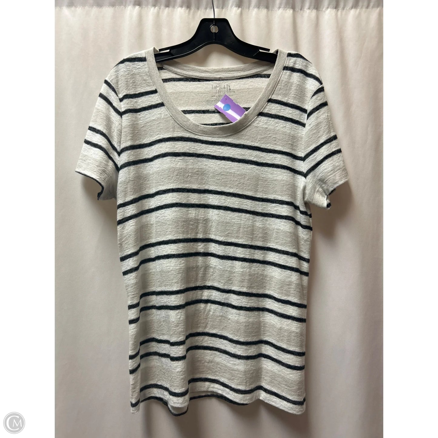 Top Short Sleeve By Time And Tru In White, Size: L