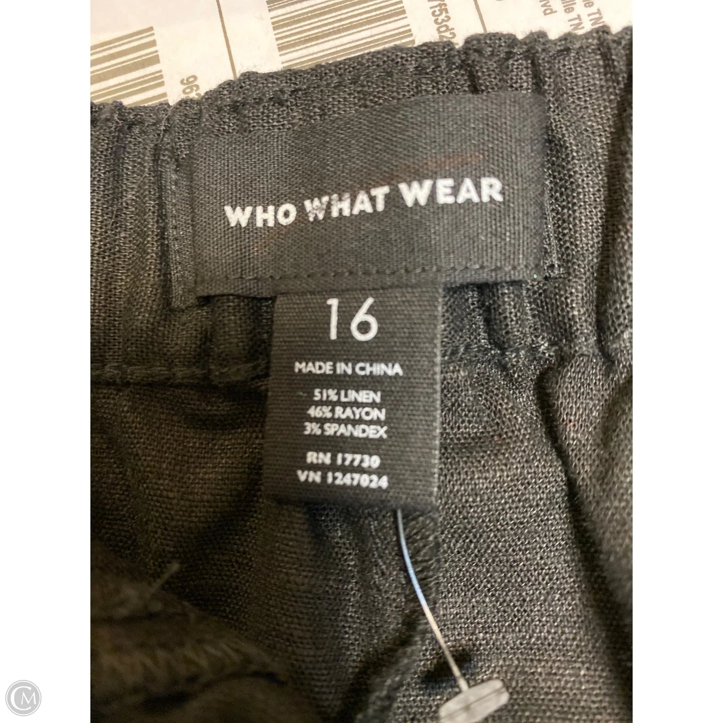 Pants Linen By Who What Wear In Black, Size: 16