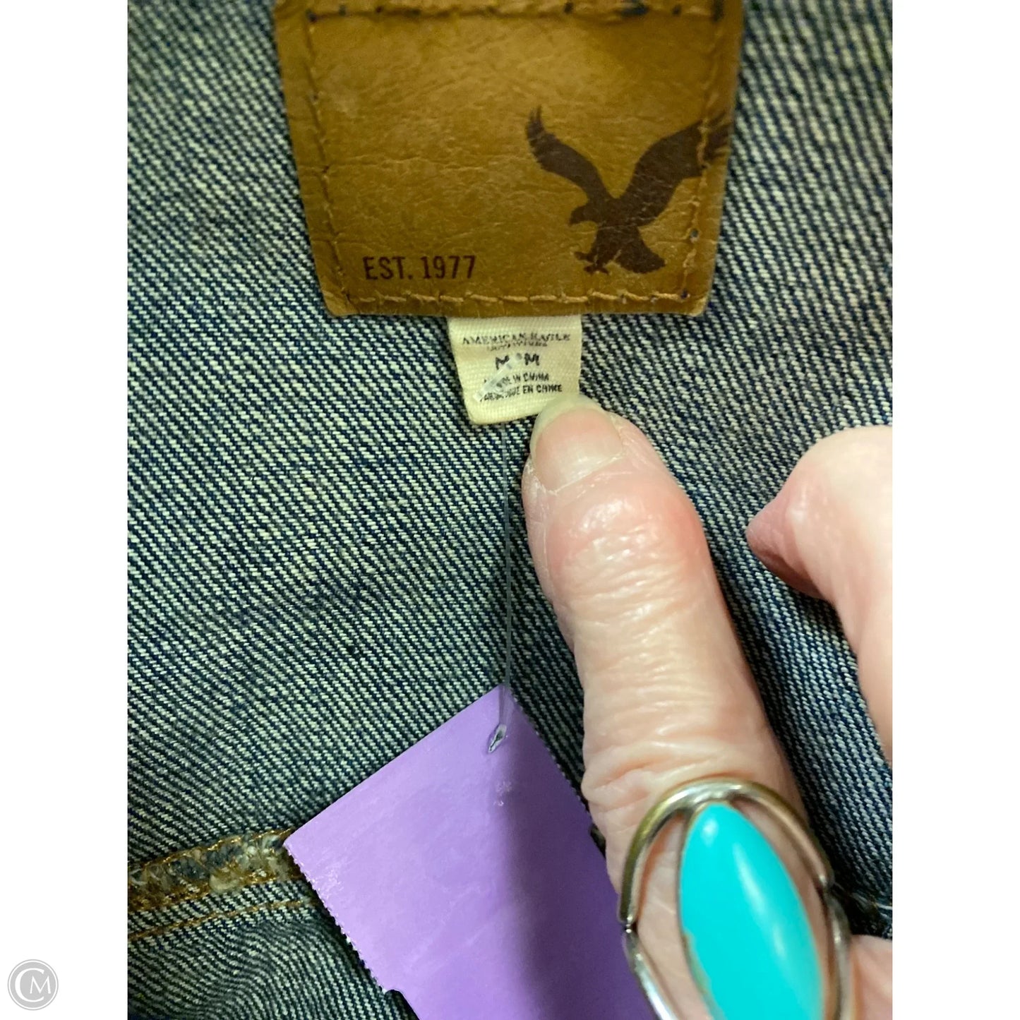 Jacket Denim By American Eagle In Blue Denim, Size: M