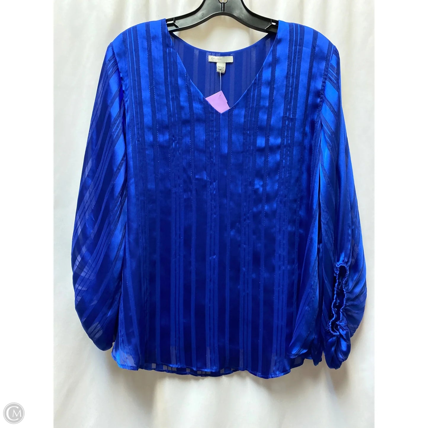 Top Long Sleeve By Cato In Blue, Size: L