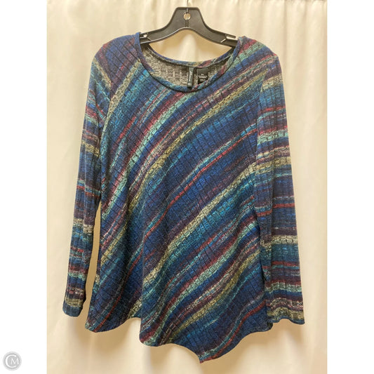 Top Long Sleeve By New Directions In Blue, Size: Lp