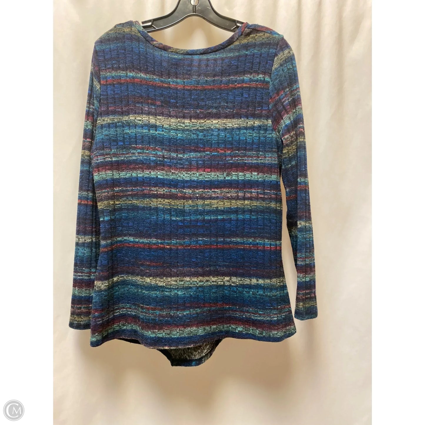 Top Long Sleeve By New Directions In Blue, Size: Lp