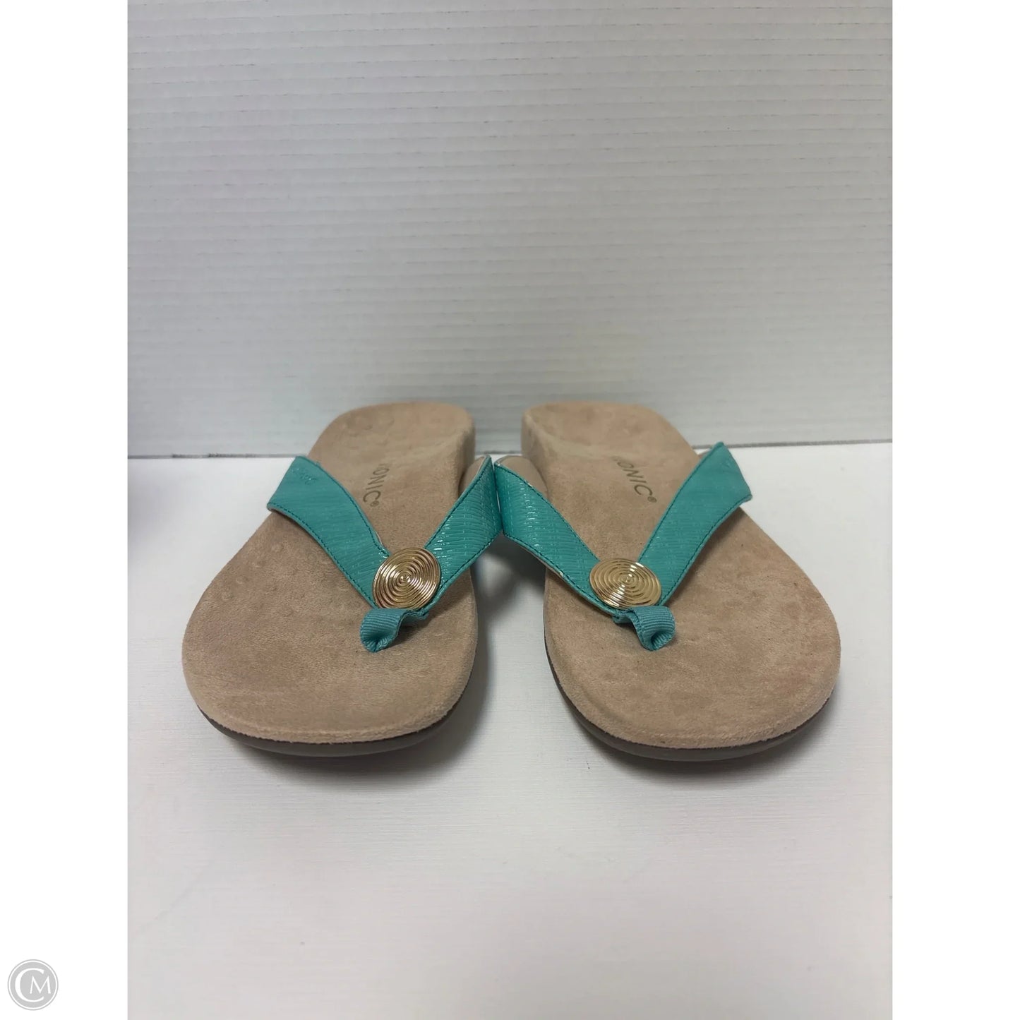 Sandals Flats By Vionic In Teal, Size: 8