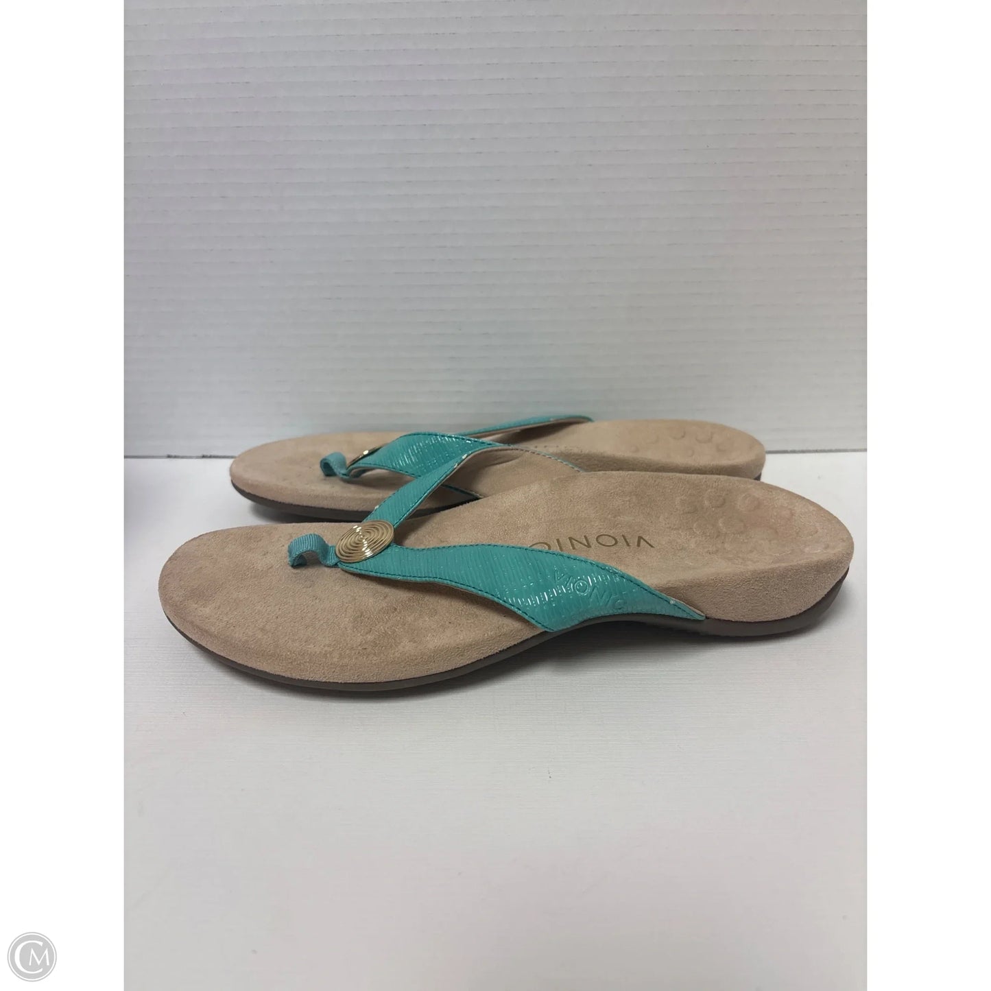 Sandals Flats By Vionic In Teal, Size: 8