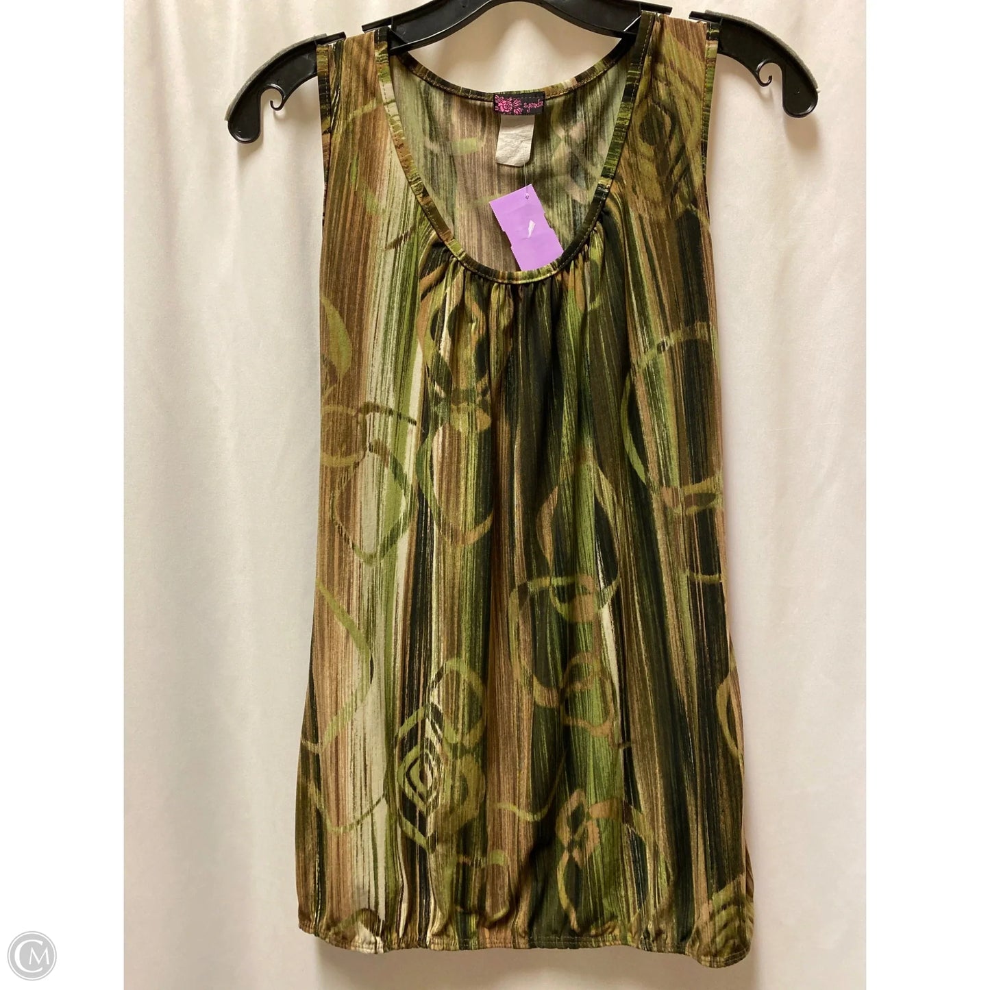 Top Sleeveless By Agenda In Green, Size: M