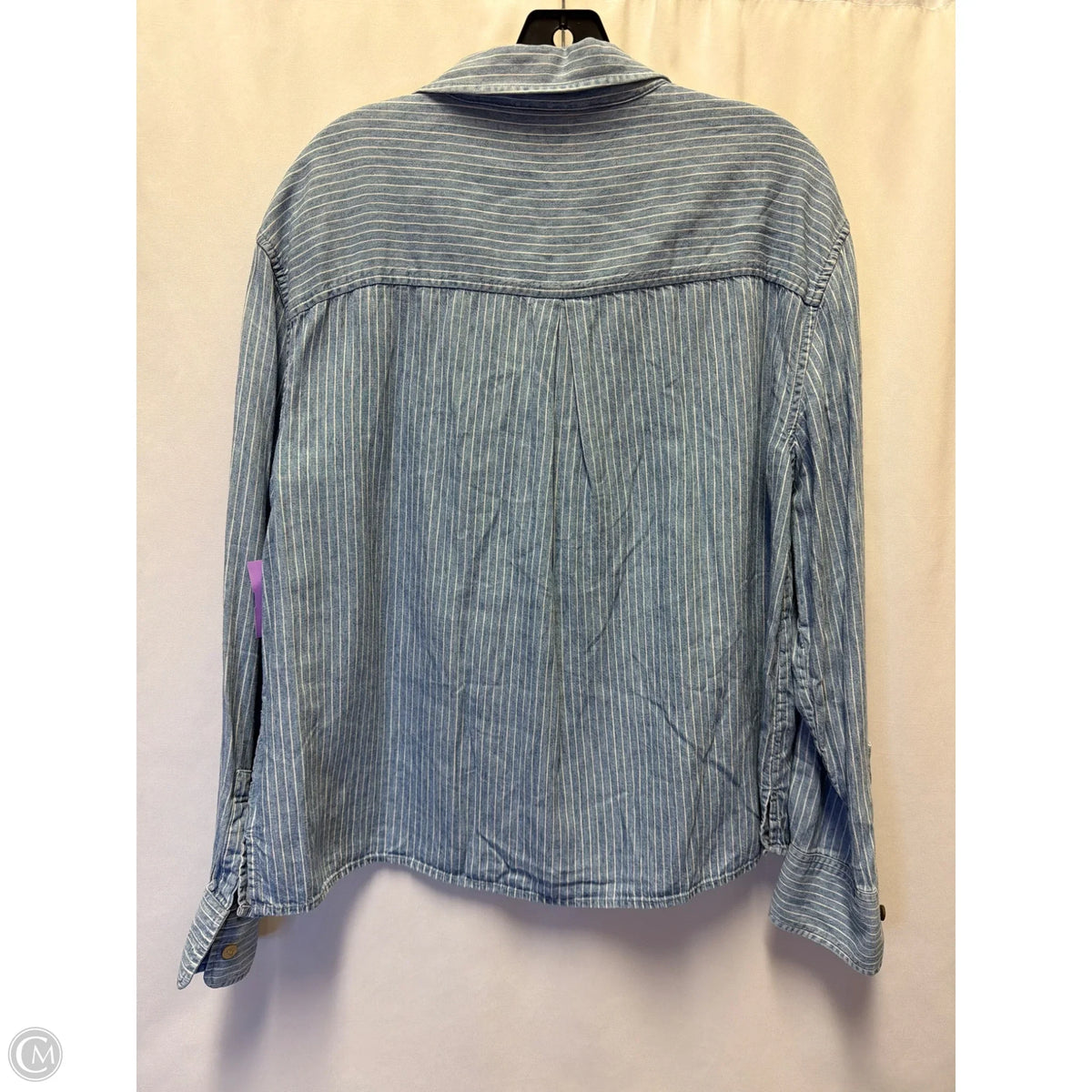 Top Long Sleeve By Faherty In Blue, Size: L
