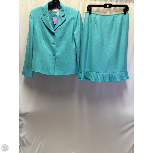 Skirt Suit 2pc By Le Suit In Teal, Size: 8p