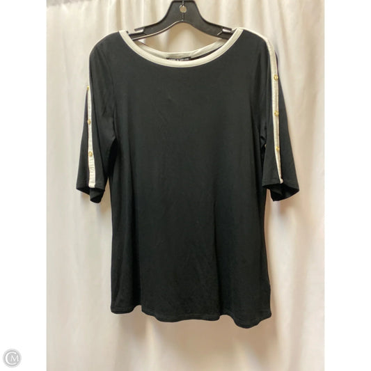 Top Short Sleeve By Cable And Gauge In Black, Size: L