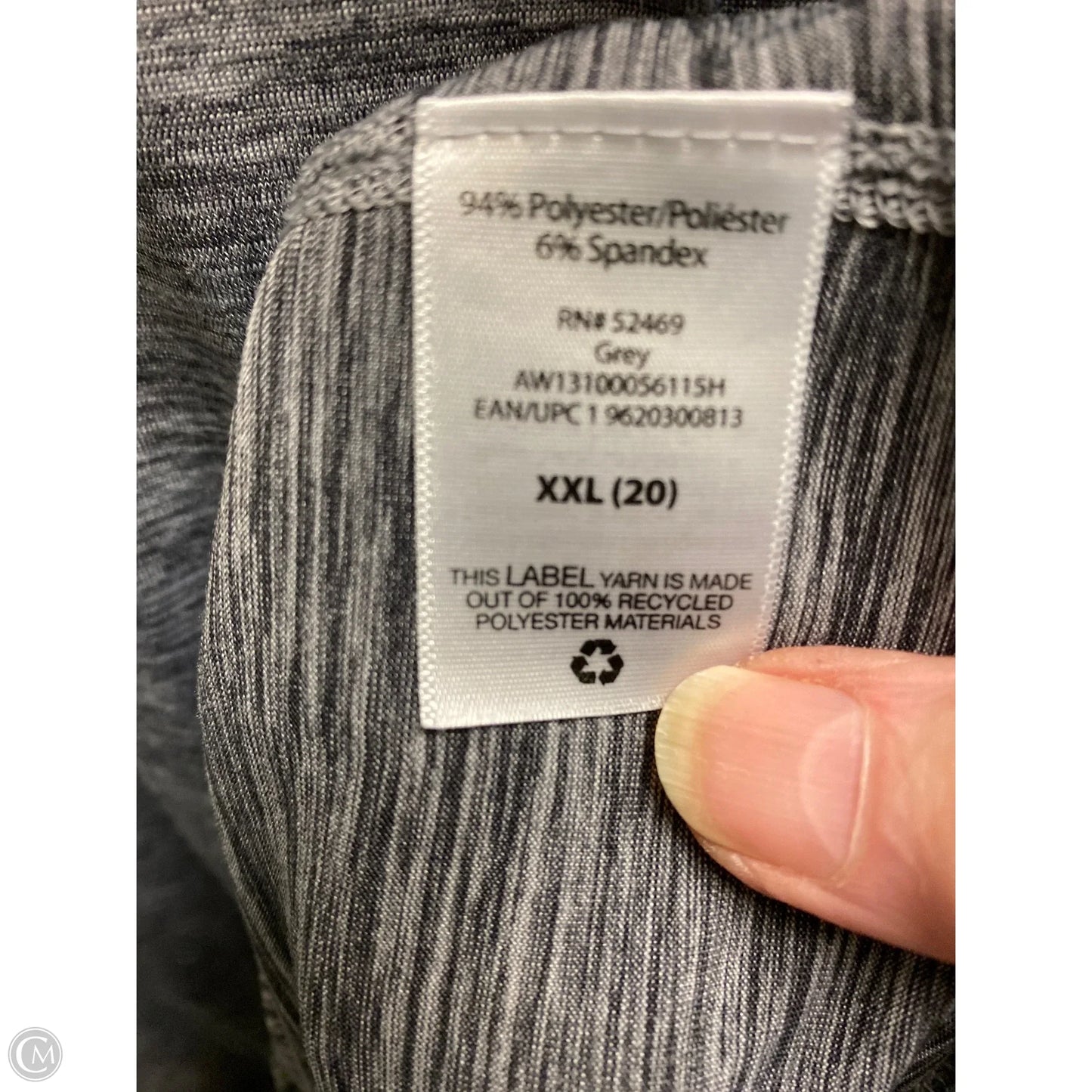 Athletic Top Short Sleeve By Athletic Works In Grey, Size: Xxl