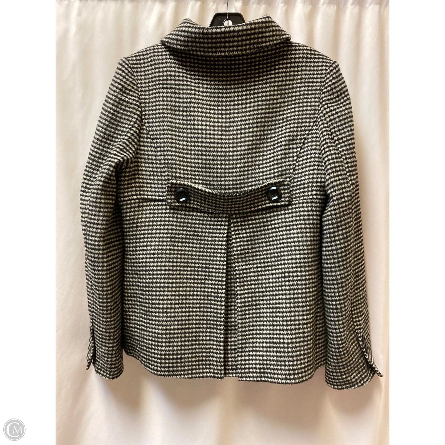 Coat Wool By Clothes Mentor In Black & White, Size: M
