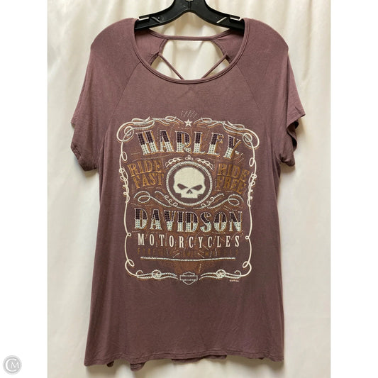 Top Short Sleeve By Harley Davidson In Mauve, Size: Large